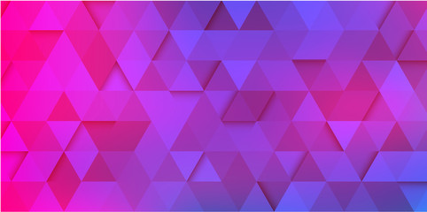 Fototapeta premium Abstract purple spectrum poster with geometric pattern of triangles.