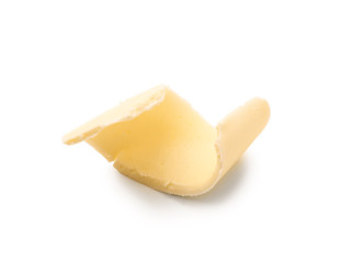 Butter curl on white background