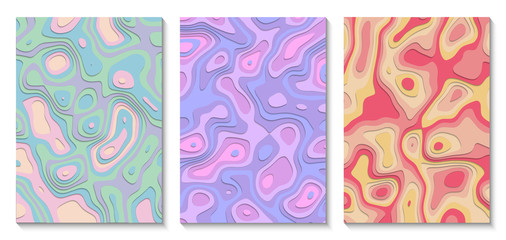 Set of trendy gradient shapes composition
