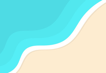 The beach and sea wave top view.