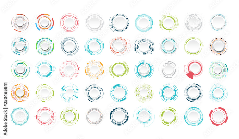 Poster set of abstract technology circle. graphic element vector.