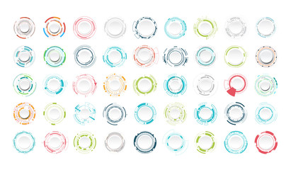 Set of abstract technology circle. Graphic element vector.