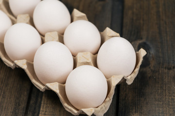eggs on a wooden background