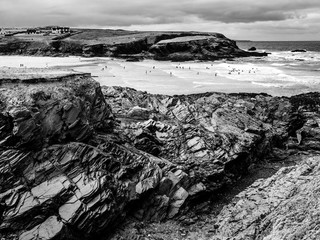 Cornwall England - view over the amazing landcape at the coastline