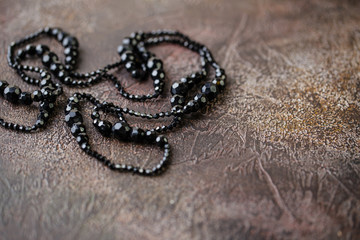 Black necklace closeup