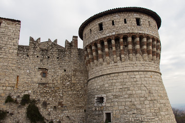 Fototapeta na wymiar Prisoners Tower of the Brescia Castle, Lombardy, Italy.
