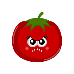 Isolated angry tomato cartoon. Vector illustration design