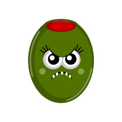 Isolated angry olive cartoon. Vector illustration design
