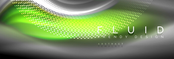 Fluid colors mixing glowing neon wave background, holographic texture