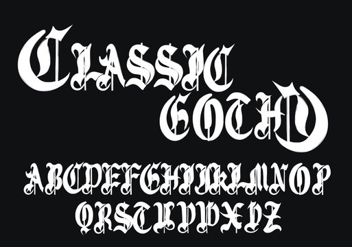 Classic gothic font - Vintage alphabet