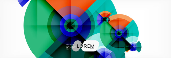Fototapeta premium Geometric circle abstract background, creative geometric wallpaper.