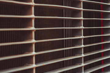 the radiator grille of the tractor