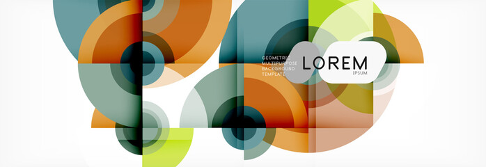 Obraz premium Circle abstract background with triangular shapes for modern design, cover, template, brochure, flyer.