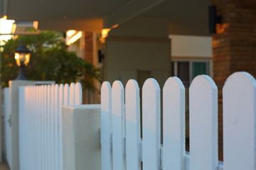 white wood fence