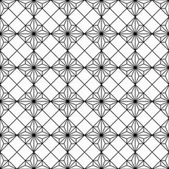 Seamless traditional Japanese geometric ornament .Black and white.