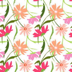 summer camomile for background and fabric. colorful pattern illustration