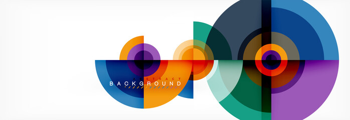 Circle geometric composition abstract background design, cover, template, brochure, flyer.