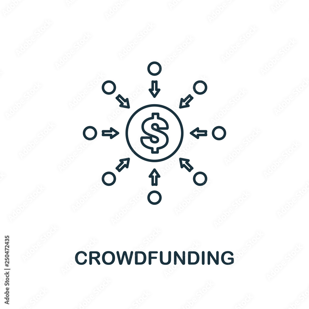 Poster crowdfunding outline icon. thin line element from crowdfunding icons collection. ui and ux. pixel pe