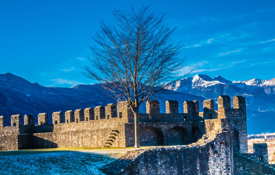 Castelgrande Castle (aka., Middle, Schwyz and St. Martin's Castle) Bellinzona, the capital city of southern Switzerland’s Ticino canton. A Unesco World heritage site, Known for its 3 medieval castles