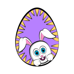 Easter egg with a cute bunny cartoon. Vector illustration design