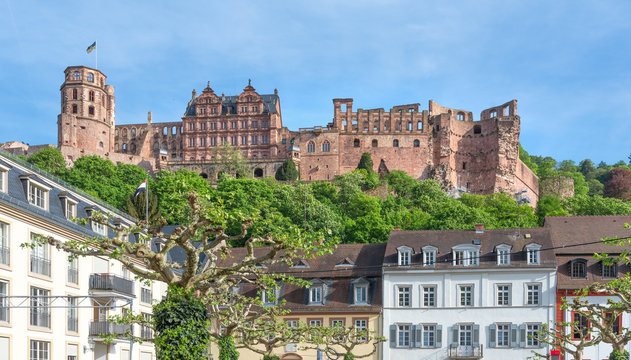 Das Heidelberger Schloss im Fr&uuml;hling, Heidelberg Castle in Spring, Germany