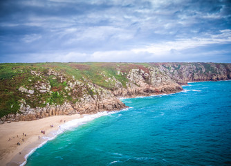 Fototapeta na wymiar The beautiful sandy beaches in Cornwall England