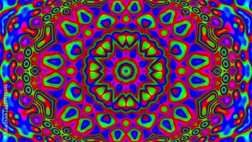 Psychedelic Colorful Stained Glass Kaleidoscope Motion
