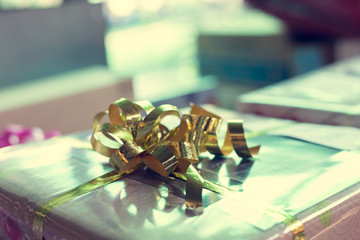 ribbon bow on gift box