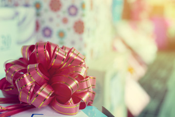 ribbon bow on gift box