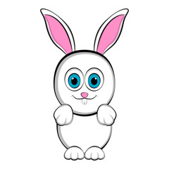 Cute happy easter bunny. Vector illustration design