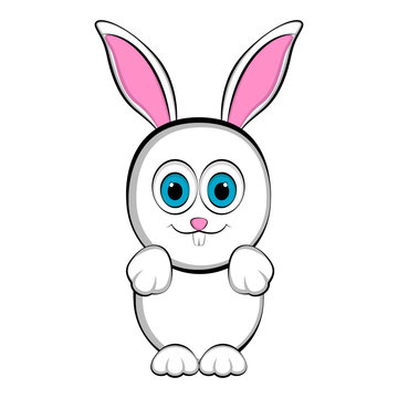 Cute happy easter bunny. Vector illustration design © lar01joka