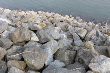 Fototapeta na wymiar Stepping stones over river in worms - Germany
