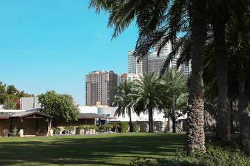 Obraz premium Beautiful view of tropical resort on sunny day