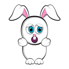 Cute surprised easter bunny. Vector illustration design