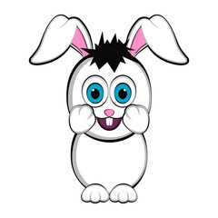 Cute happy easter bunny. Vector illustration design