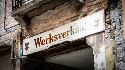 Obraz premium Schild 383 - Werksverkauf