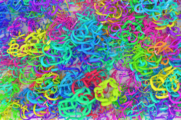 Decorative, illustrations CGI composition, messy string geometric, for design texture background. 3D render.