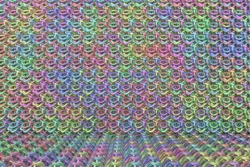 Background abstract CGI composition, string mat geometric backdrop for design, graphic resource. 3D render.