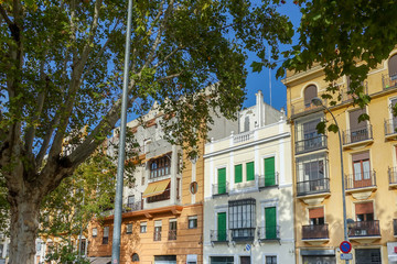 SEVILLA, SPAIN - January 13, 2018: Antique building view in Old Town Sevilla, Spain.