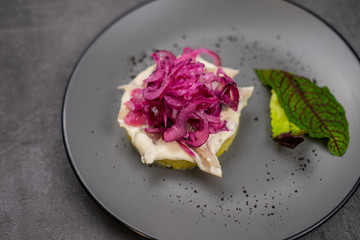 Salad with potatoes and onions 