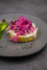 Salad with potatoes and onions 