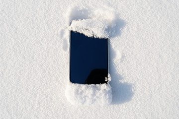 phone in snow