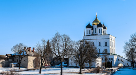 Trinity Cathedral. Located in the Pskov Krom or Kremlin. Pskov, Russia