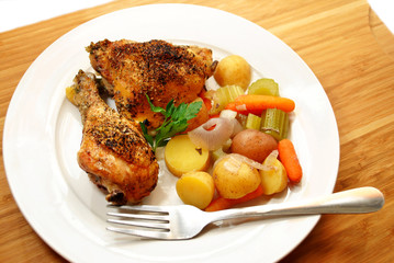 Roasted Chicken with Boiled Vegetable Meal