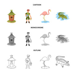 Vector illustration of nature  and fun  logo. Collection of nature  and entertainment stock symbol for web.