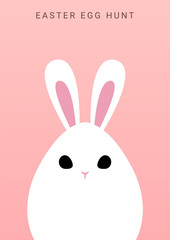 happy easter hunt greeting card, rabbit egg concept, vector illustration