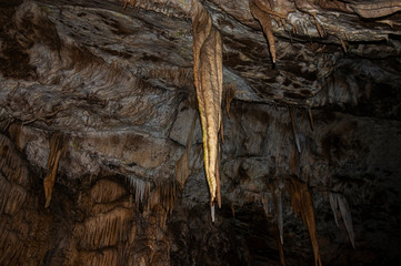Punkva Caves inner view, stalagmites, Moravian Karst, Czech Republic