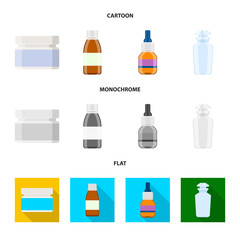 Vector design of retail and healthcare sign. Collection of retail and wellness vector icon for stock.