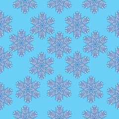 Vector seamless pattern with snowflakes