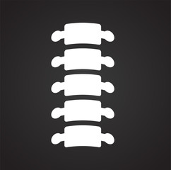 Spine bone icon on black background for graphic and web design, Modern simple vector sign. Internet concept. Trendy symbol for website design web button or mobile app